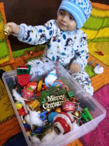 Christmas Sensory Bin for Toddlers