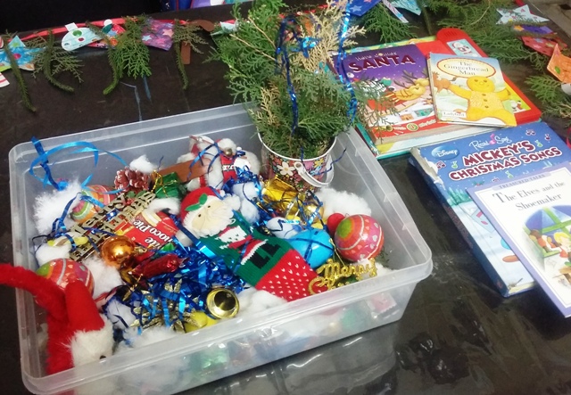 Christmas exploration bin